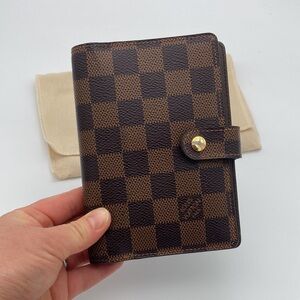 LOUIS VUITTON DAMIER EBENE PM AGENDA W/ COA